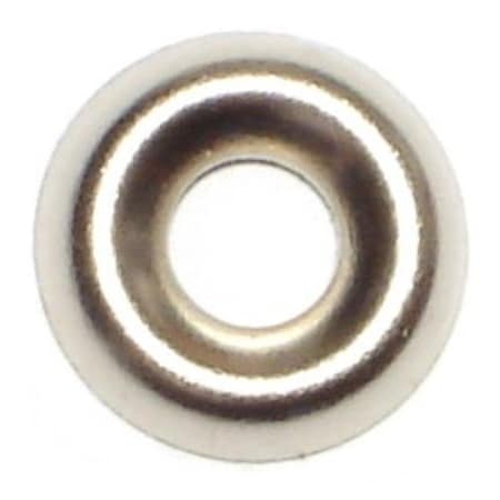 Midwest Fastener Countersunk Washer, Fits Bolt Size #6 , Brass Nickel Plated Finish, 48 PK 61854